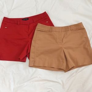 White House Black Market Red and Camel Women’s Shorts